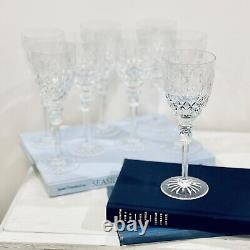 8 Discontinued Vintage Rogaska Queen Fluted Crystal Wine Goblets Glasses 7.75