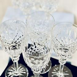 8 Discontinued Vintage Rogaska Queen Fluted Crystal Wine Goblets Glasses 7.75