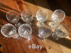 8 Exquisite Baccarat Crystal Massena Claret Wine Glasses Mint