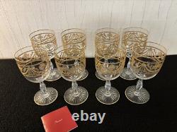 8 Gold Wine Glasses Attributed To Baccarat Crystal (Price Per Unit)
