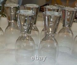 8 Kosta boda RONDO Sherry Wine Glasses Controlled Bubble Base Crystal MCM 4 1/4