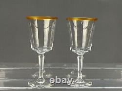 8 Lenox ETERNAL Crystal Wine Glasses, 6 1/2 Gold Rim USA Mint