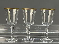 8 Lenox ETERNAL Crystal Wine Glasses, 6 1/2 Gold Rim USA Mint