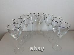 8 Lenox Encore Platinum WATER / WINE glasses 8 5/8 inches Blown Crystal goblets