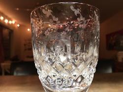 8 Perfect Rogaska Gallia Wine Glasses Crystal Etched Glass
