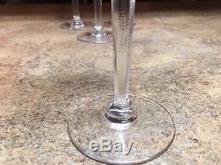 8 Perfect Rogaska Gallia Wine Glasses Crystal Etched Glass