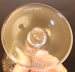 8 Ralph Lauren Glen Plaid Crystal Wine Goblet Glasses
