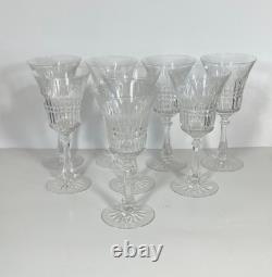 8 Rare Tiffin-Franciscan Blown Glass Crystal Wine Glasses #15098 Art Deco 7.5