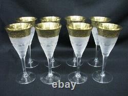 8 SPLENDID Crystal Moser Water/Wine Goblet 8.75 Czech Republic Mint