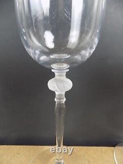 8 Sasaki Crystal Isabelle Wine Glasses Frosted Petal Ball Stem (it#bx)