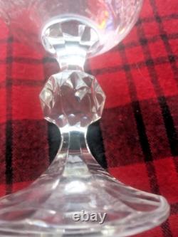 8 Set Bohemia Crystal Etched Wine Glasses Cascade Faceted Claudia Ball Stem