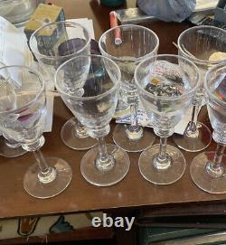 8 Simon Pearce Cavendish White Wine Crystal Glasses