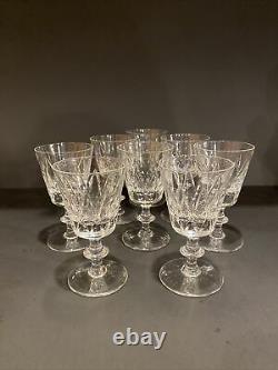 8 Val ST Lambert STATE OXFORD Clear Crystal Stemware Wine Glasses 1956-62