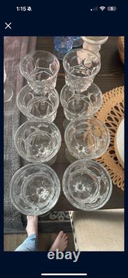 8 Vintage Fostoria Crystal Argus Footed 4 3/4 Stems
