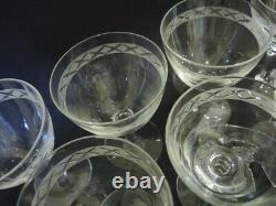 8 Vintage Holmegaard Etched Ejby Red Wine Glasses Jacob Bang 1937
