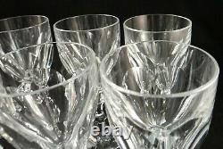 8 Vintage St. Louis Cut Crystal Stem Red Wine Goblets, Chambord Pattern. 6 5/8