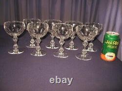 8 Vintage Tiffin Crystal Elegant Stemware Martini Wine Cocktail Glasses Perfect