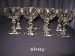 8 Vintage Tiffin Crystal Elegant Stemware Martini Wine Cocktail Glasses Perfect