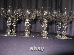 8 Vintage Tiffin Crystal Elegant Stemware Martini Wine Cocktail Glasses Perfect