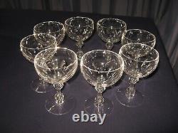 8 Vintage Tiffin Crystal Elegant Stemware Martini Wine Cocktail Glasses Perfect