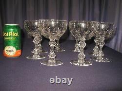 8 Vintage Tiffin Crystal Elegant Stemware Martini Wine Cocktail Glasses Perfect