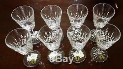 8 WATERFORD CRYSTAL LISMORE WHITE WINE GLASSES Brand New