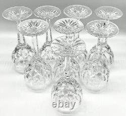 8 Waterford Ballymore 7 Claret Or White Wine Glasses, Script Mark, Ireland