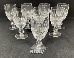 8 Waterford Colleen Crystal WHITE WINE Glasses Short Stem 4.5 x 2 Signed