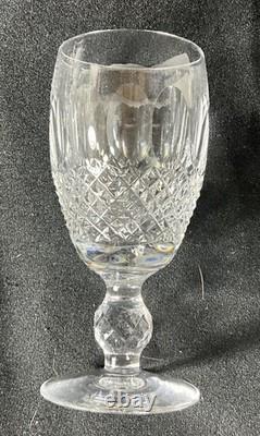 8 Waterford Colleen Crystal WHITE WINE Glasses Short Stem 4.5 x 2 Signed