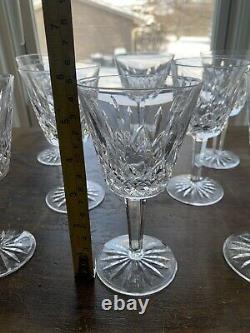 8 Waterford Crystal Lismore Claret Wine Glasses 5 7/8