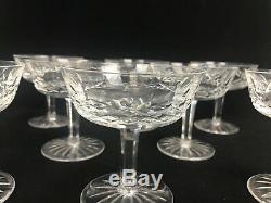 8 Waterford Ireland Crystal Lismore Cut Glass Saucer Champagne Sherbet Glasses