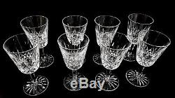 8 White Wine Glasses / Goblets Waterford Crystal Lismore Excellent
