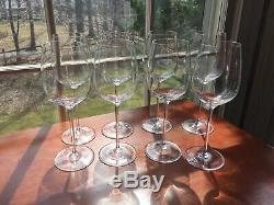 8 signed Tiffany & Co 9 crystal Wine Goblets
