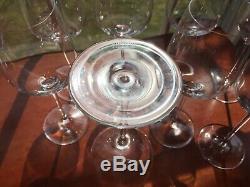 8 signed Tiffany & Co 9 crystal Wine Goblets