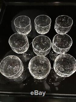 9 Baccarat Crystal White Wine Goblets Glasses Montaigne Port 4 7/8 Optic