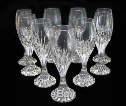 9 Baccarat France Crystal Cordial Wine Glasses in Massena, Signed