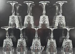 9 Cristal D'Arques Cannes Claret Wine Glasses Set Crystal Clear Cut Stemware Lot