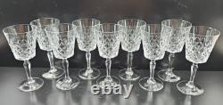 9 Cristal D'Arques Cannes Claret Wine Glasses Set Crystal Clear Cut Stemware Lot