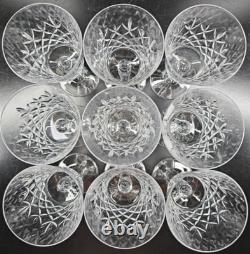 9 Cristal D'Arques Cannes Claret Wine Glasses Set Crystal Clear Cut Stemware Lot