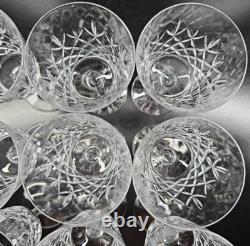 9 Cristal D'Arques Cannes Claret Wine Glasses Set Crystal Clear Cut Stemware Lot