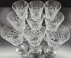 9 Cristal D'Arques Cannes Claret Wine Glasses Set Crystal Clear Cut Stemware Lot