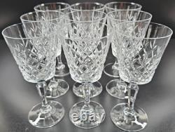 9 Cristal D'Arques Cannes Claret Wine Glasses Set Crystal Clear Cut Stemware Lot