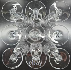 9 Cristal D'Arques Cannes Claret Wine Glasses Set Crystal Clear Cut Stemware Lot