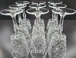 9 Cristal D'Arques Cannes Claret Wine Glasses Set Crystal Clear Cut Stemware Lot