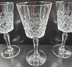 9 Cristal D'Arques Cannes Claret Wine Glasses Set Crystal Clear Cut Stemware Lot