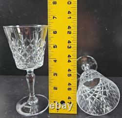 9 Cristal D'Arques Cannes Claret Wine Glasses Set Crystal Clear Cut Stemware Lot