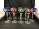 9 R. Kunze German Vintage Crystal Wine Hocks Multi Color