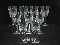 9 Signed Waterford Crystal Lismore 5 1/2 White Wine Glasses/stems