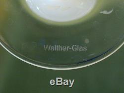 9 WALTHER GLAS CRYSTAL WINE GLASSES Cobalt Blue Stem Top Clear Bottom