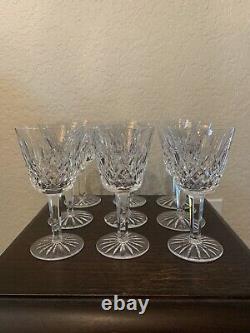 9 Waterford Crystal LISMORE 5 7/8 Claret Wine Glasses